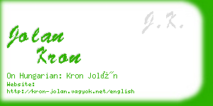 jolan kron business card